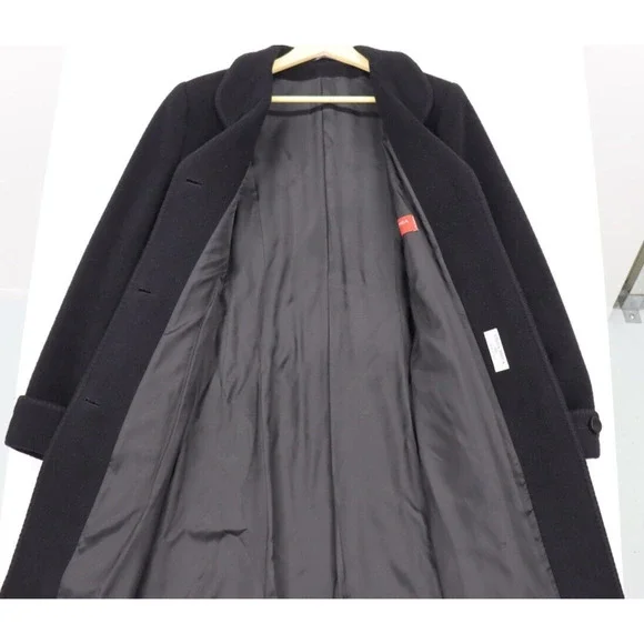 Cinzia Rocca Designer Womens Wool Blend Black Coat US Size 12 Made in Italy